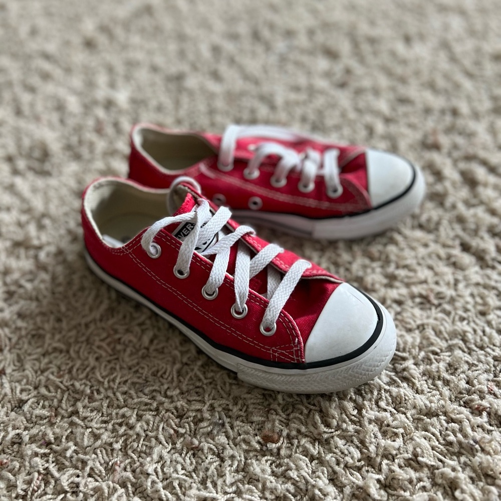 Converse Red and White Canvas Sneakers